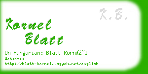 kornel blatt business card